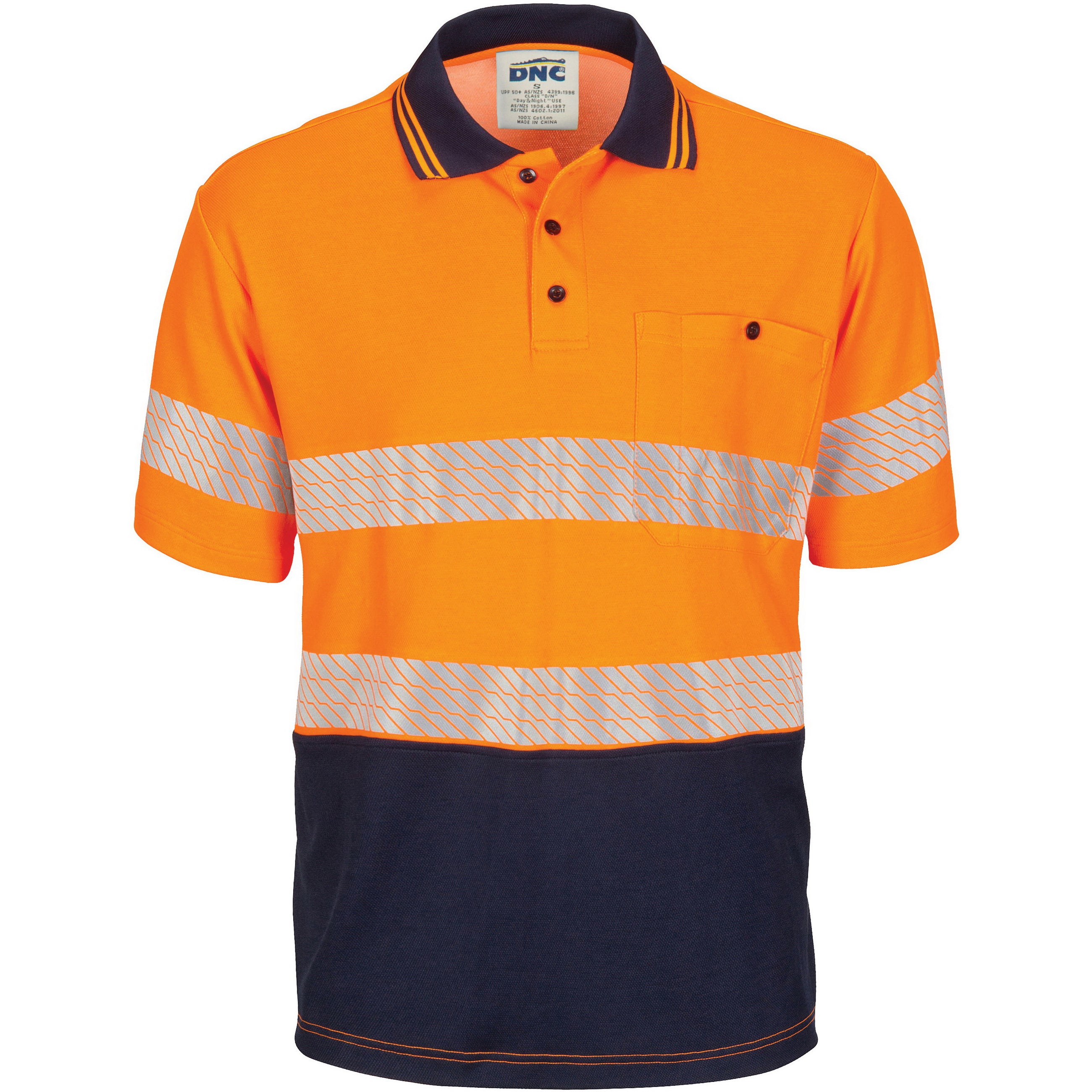 HiVis Segmented Tape Cotton Backed Polo - Short Sleeve 3517DNCHiVis Segmented Tape Cotton Backed Polo - Short Sleeve 3517