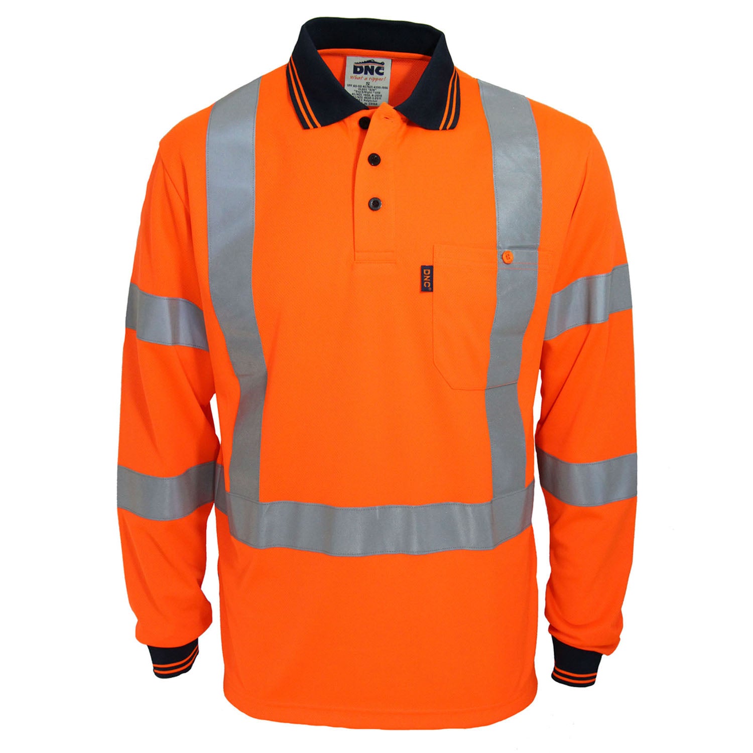 Hi-Vis "X' Back & Bio-motion Taped Polo 3710DNC-Vis "