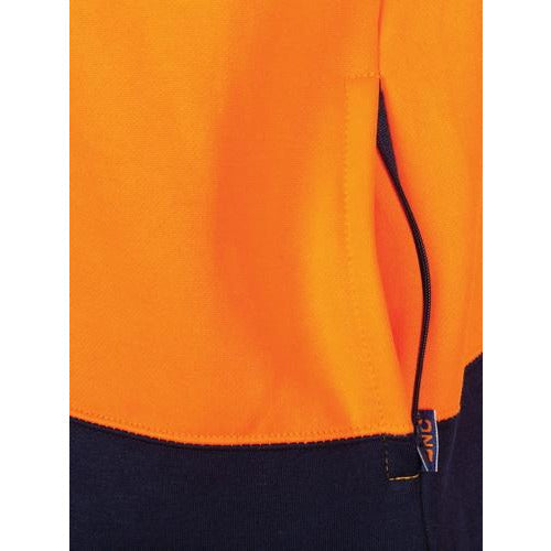 Hi Vis 2 ToneFull Zip Fleecy Sweat Shirt with two side zip pockets 372DNCVis 2 ToneFull Zip Fleecy Sweat Shirt