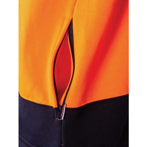 Hi Vis 2 ToneFull Zip Fleecy Sweat Shirt with two side zip pockets 372DNCVis 2 ToneFull Zip Fleecy Sweat Shirt