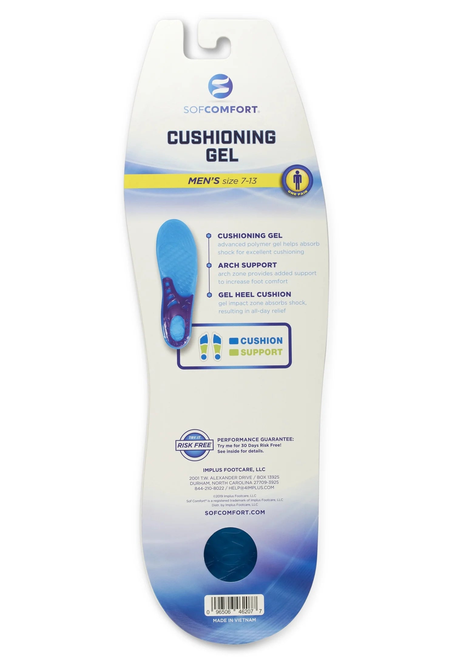 Implus 46207 Sof Comfort Mens Cushioning Gel Footbed