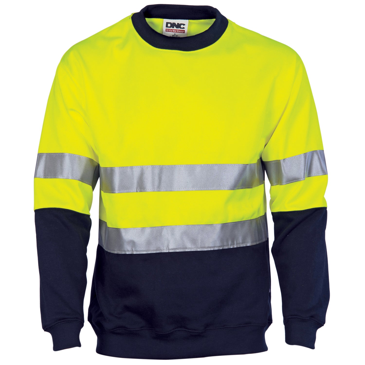 HiVis Two Tone Fleecy Sweat Shirt (Sloppy Joe) with CSR R/Tape Crew-NeDNCTone Fleecy Sweat Shirt (Sloppy Joe)