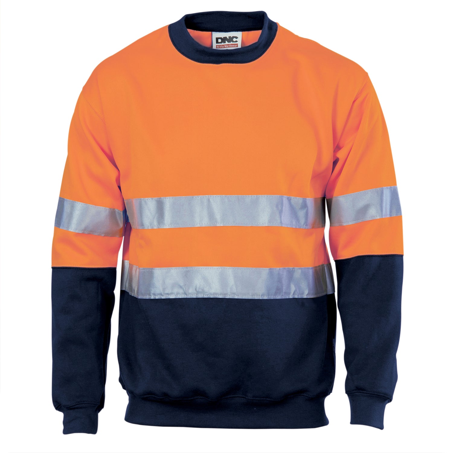 HiVis Two Tone Fleecy Sweat Shirt (Sloppy Joe) with CSR R/Tape Crew-NeDNCTone Fleecy Sweat Shirt (Sloppy Joe)