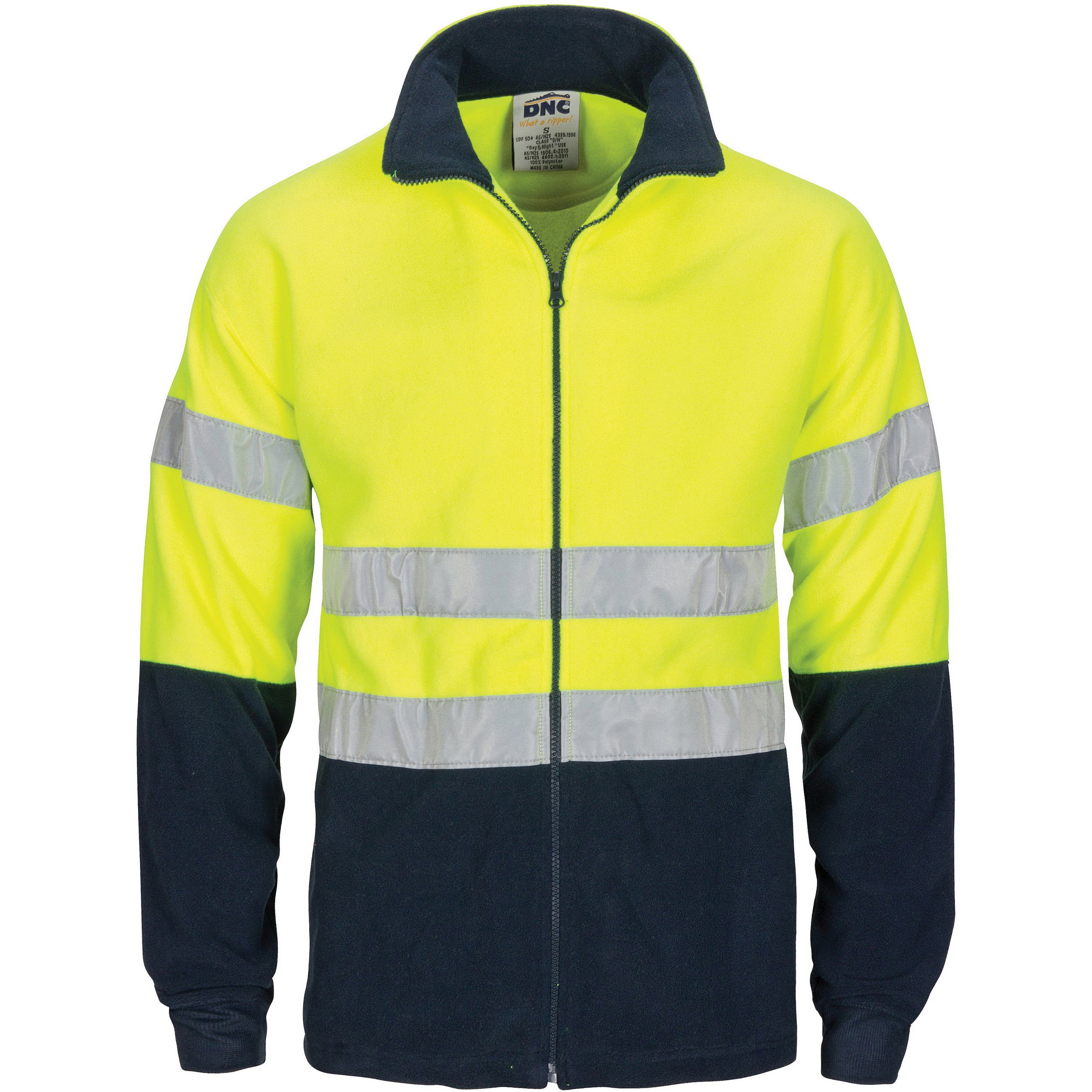 HiVis two tone full zip polar fleece with Reflective Tape 3830DNCtone full zip polar fleece