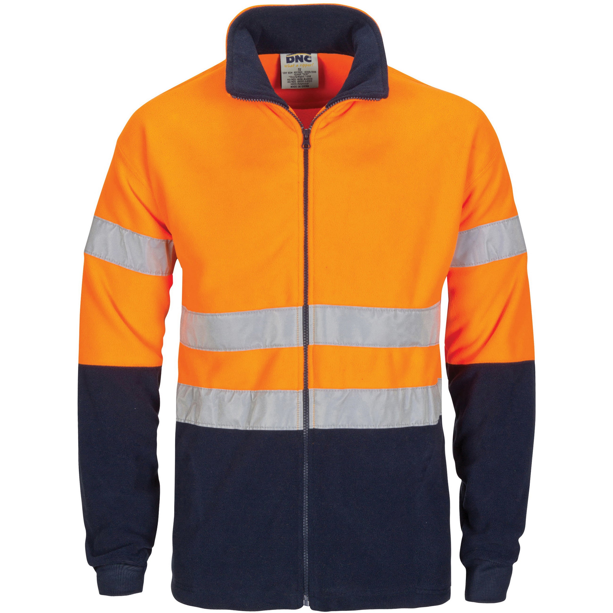 HiVis two tone full zip polar fleece with Reflective Tape 3830DNCtone full zip polar fleece