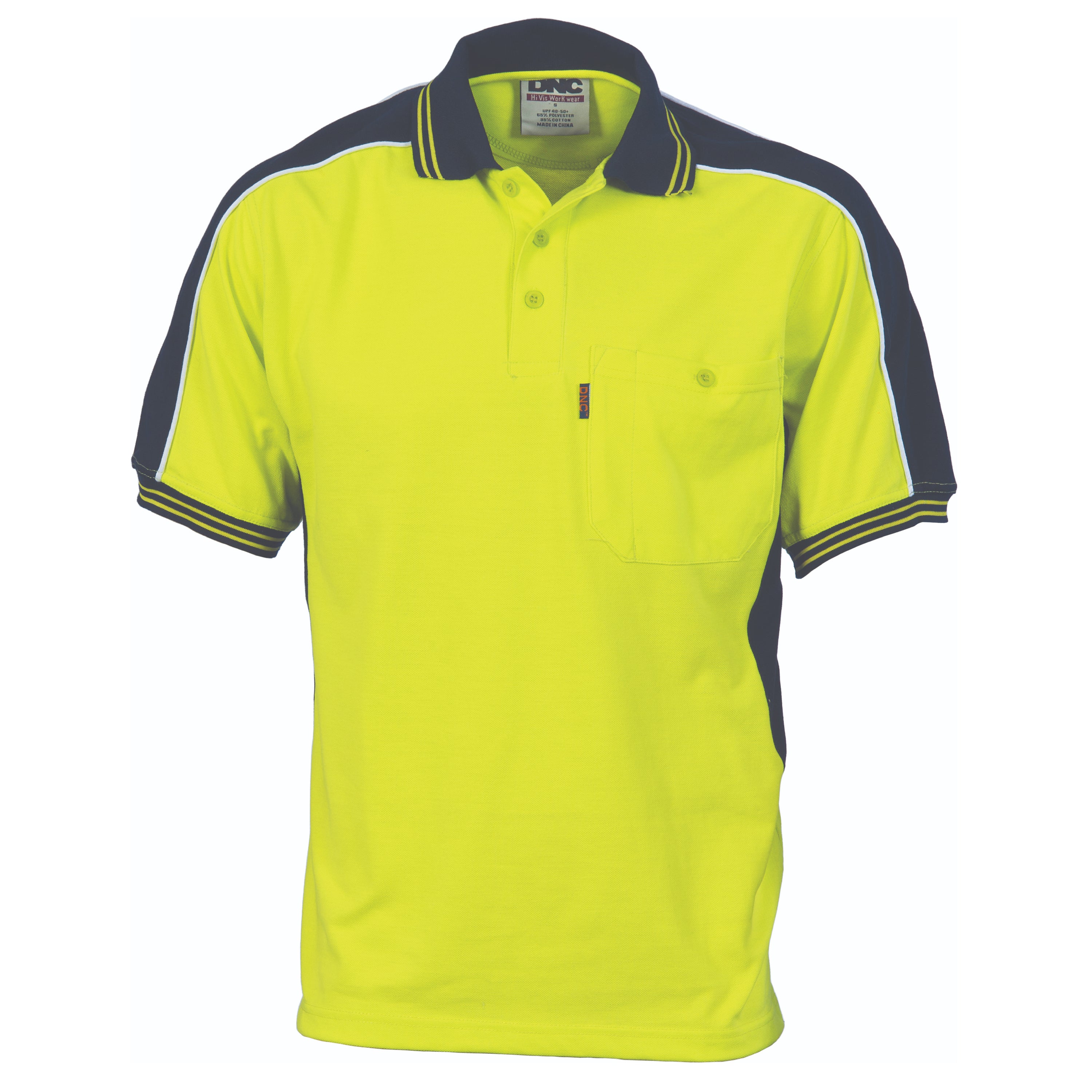 Poly/Cotton Contrast Panel Polo - Short Sleeve - 3895