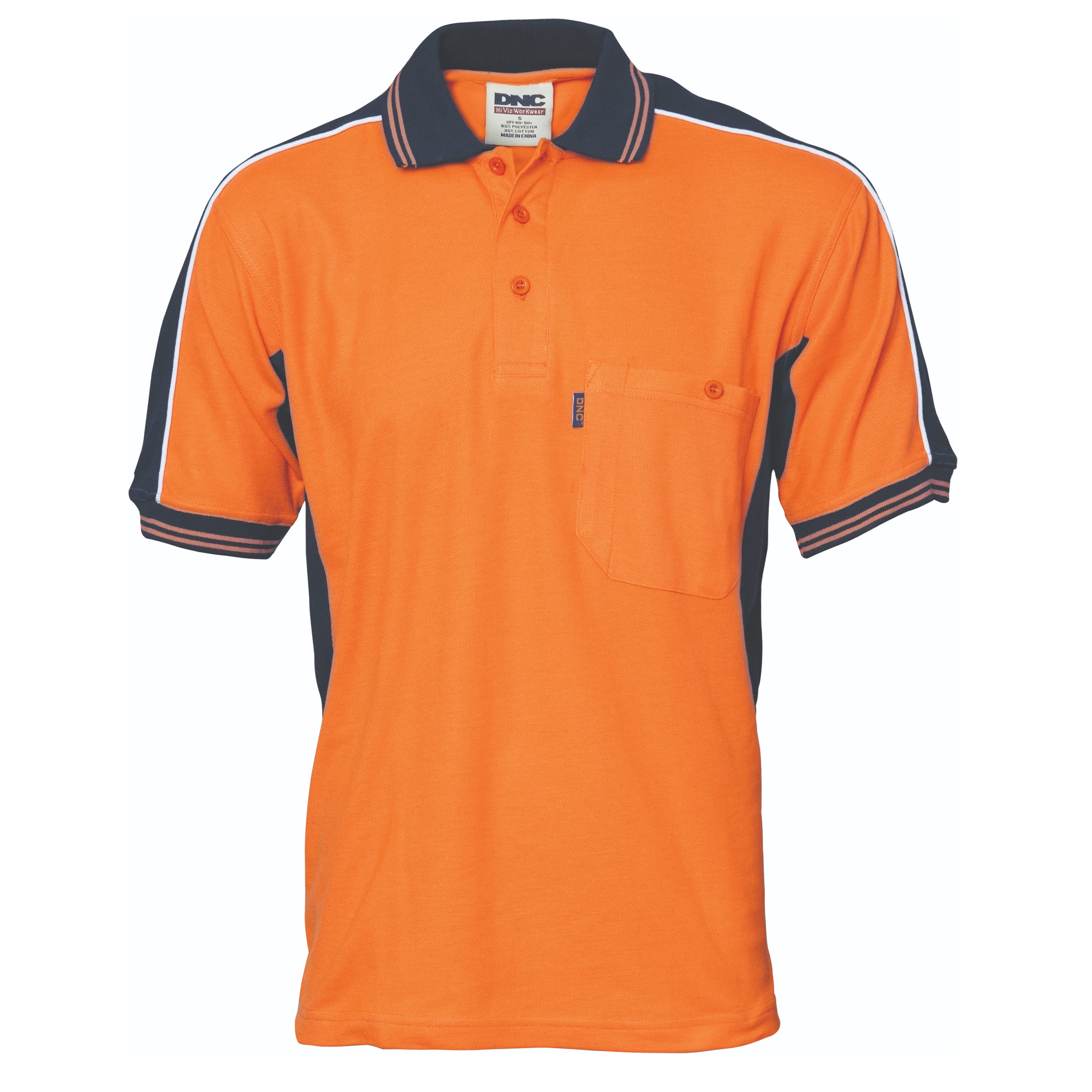 Poly/Cotton Contrast Panel Polo - Short Sleeve - 3895