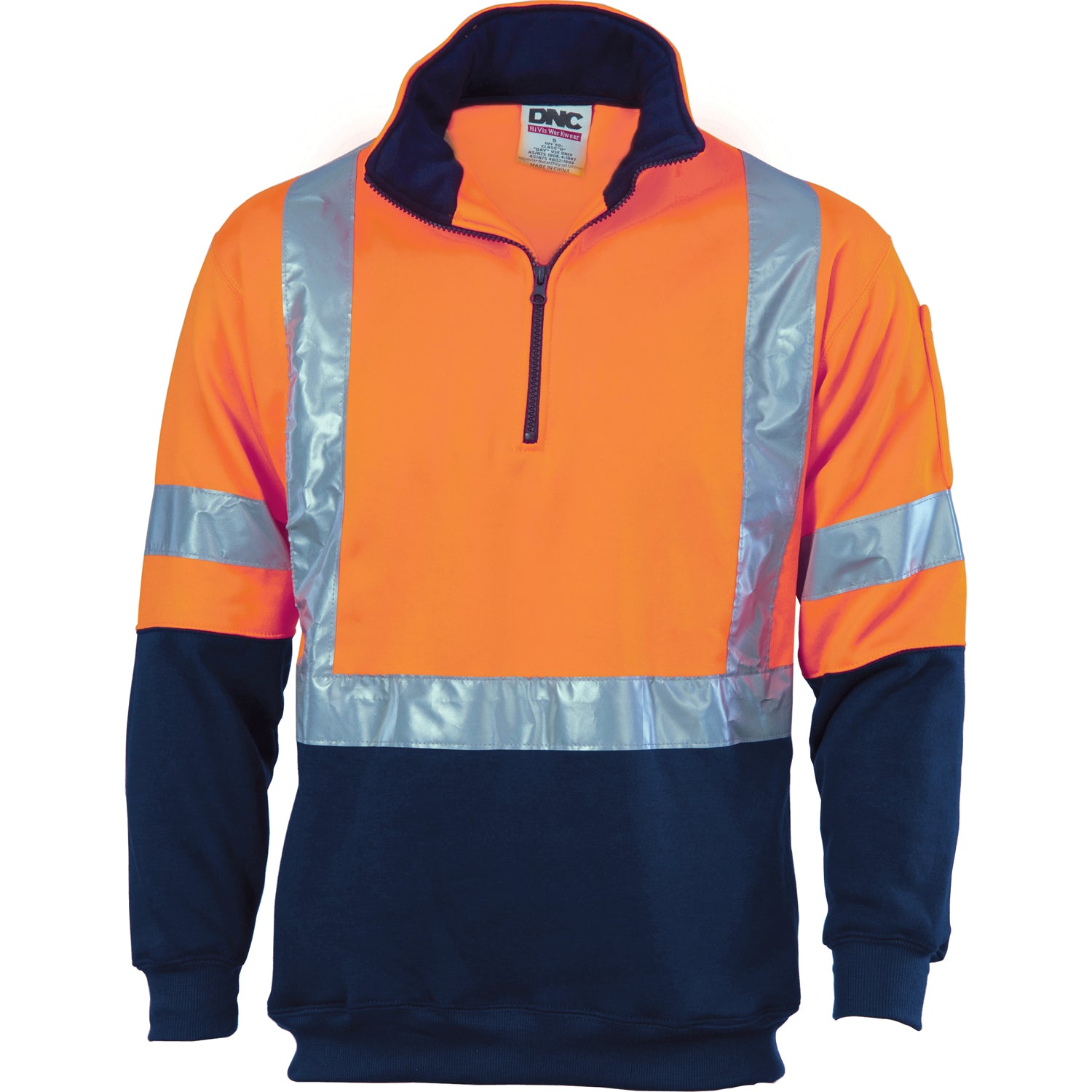 HiVis Cross Back D/N Two Tone 1/2 Zip Fleecy 3929