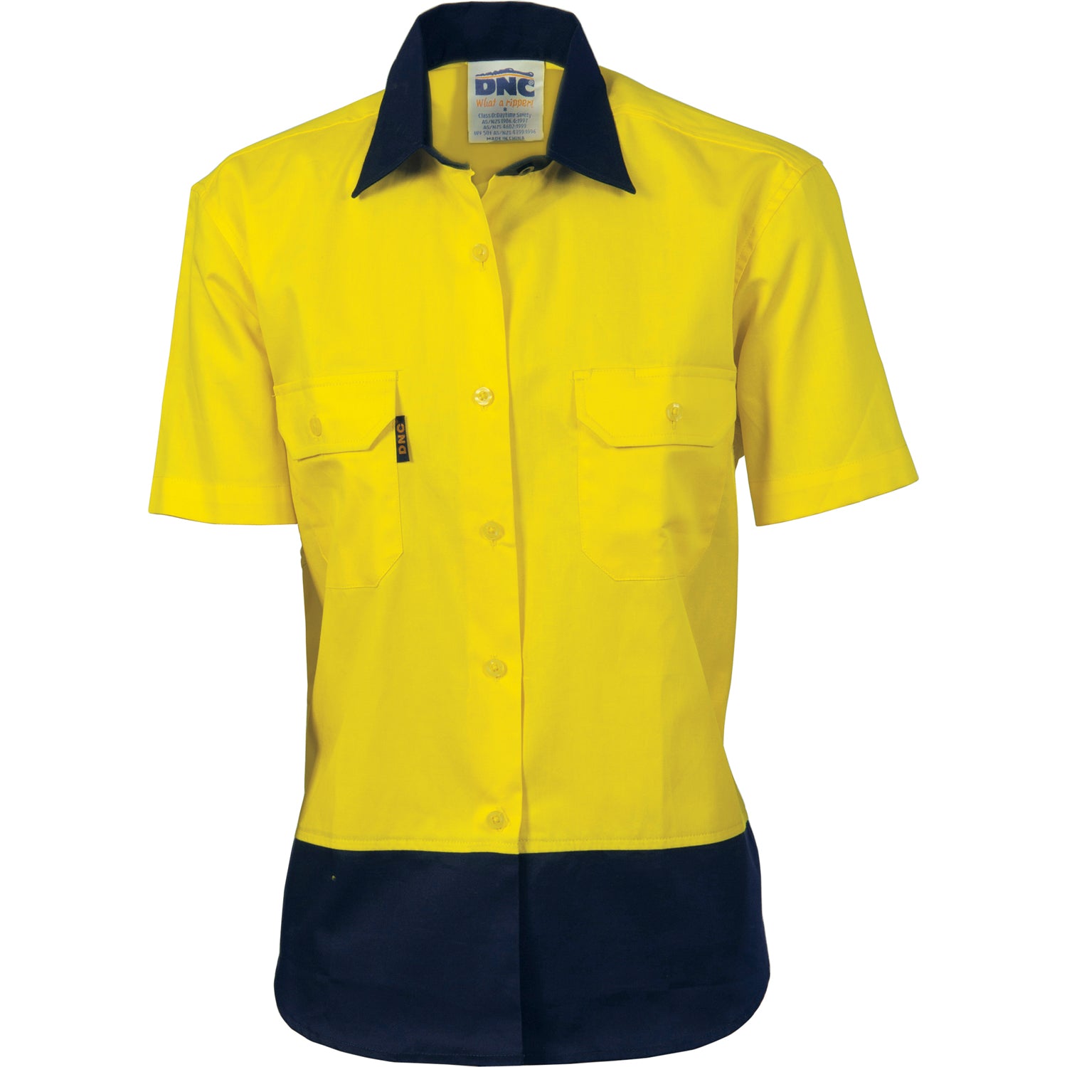 Ladies HiVis Two Tone Cotton Drill Shirt - Short Sleeve 3931DNCTone Cotton Drill Shirt - Short Sleeve 3931