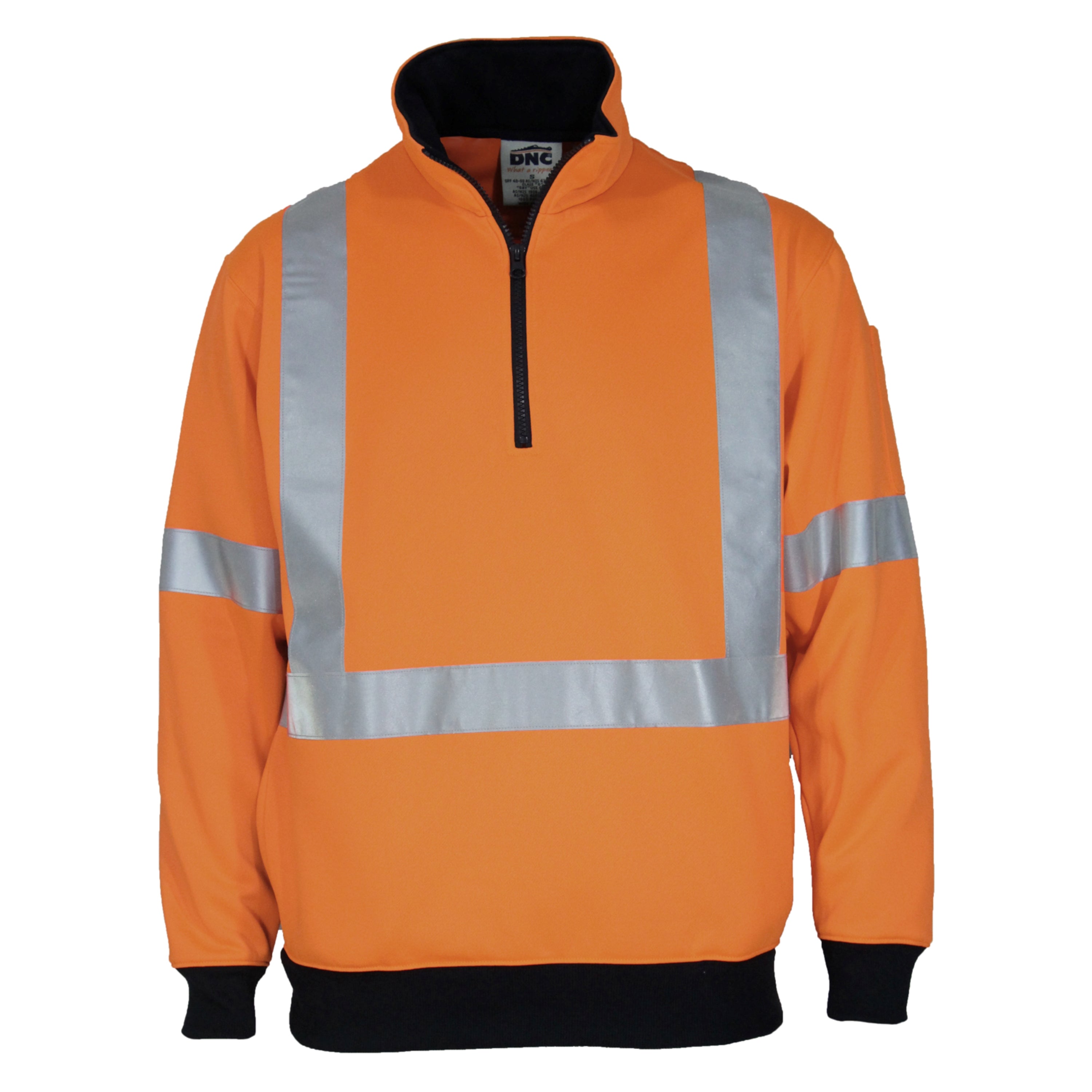 HiVis X Back 1/2 Zip Cotton Jumper 3952