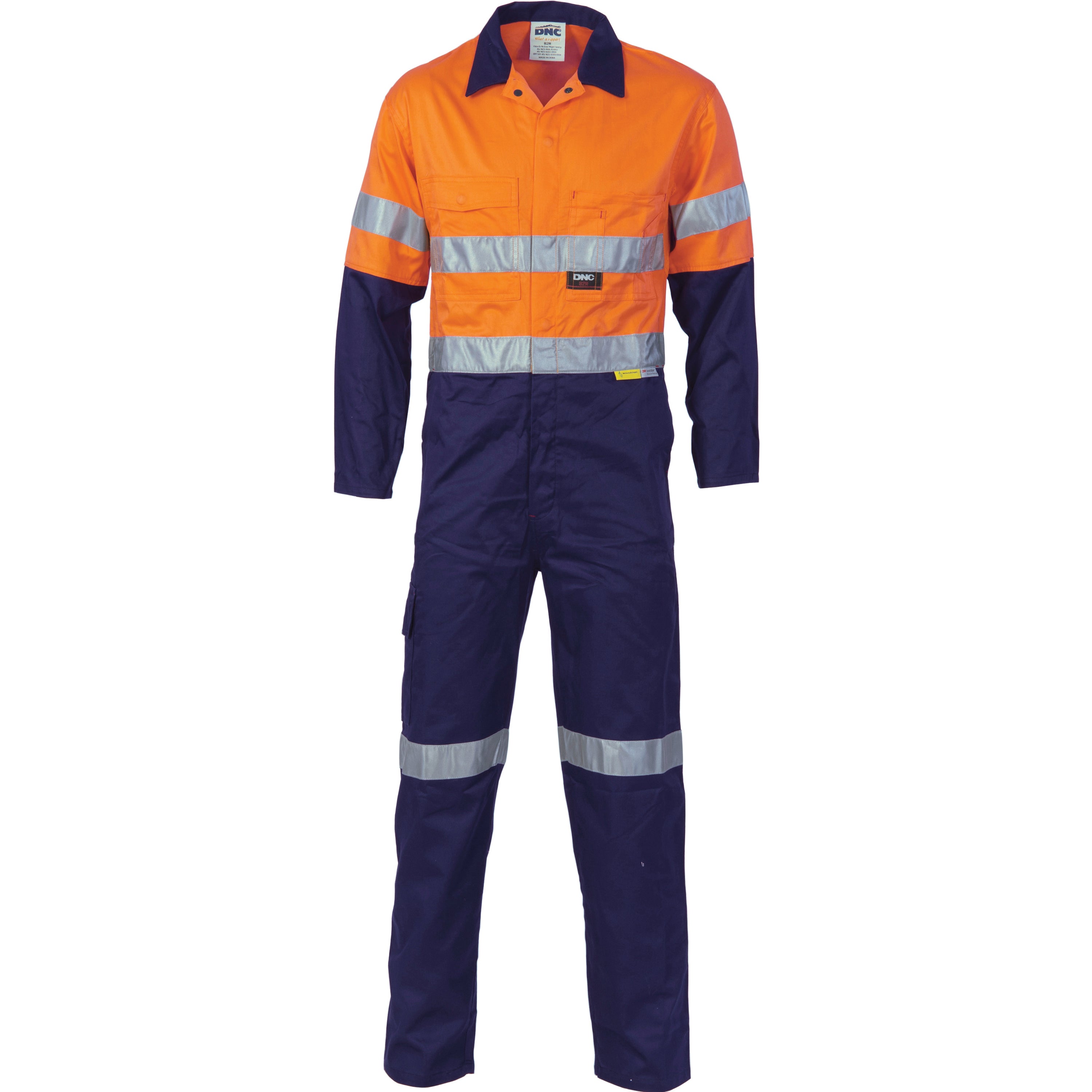 HiVis Cool-Breeze Two Tone Light Weight Cotton Coverall with 3M R/Tape - 3955