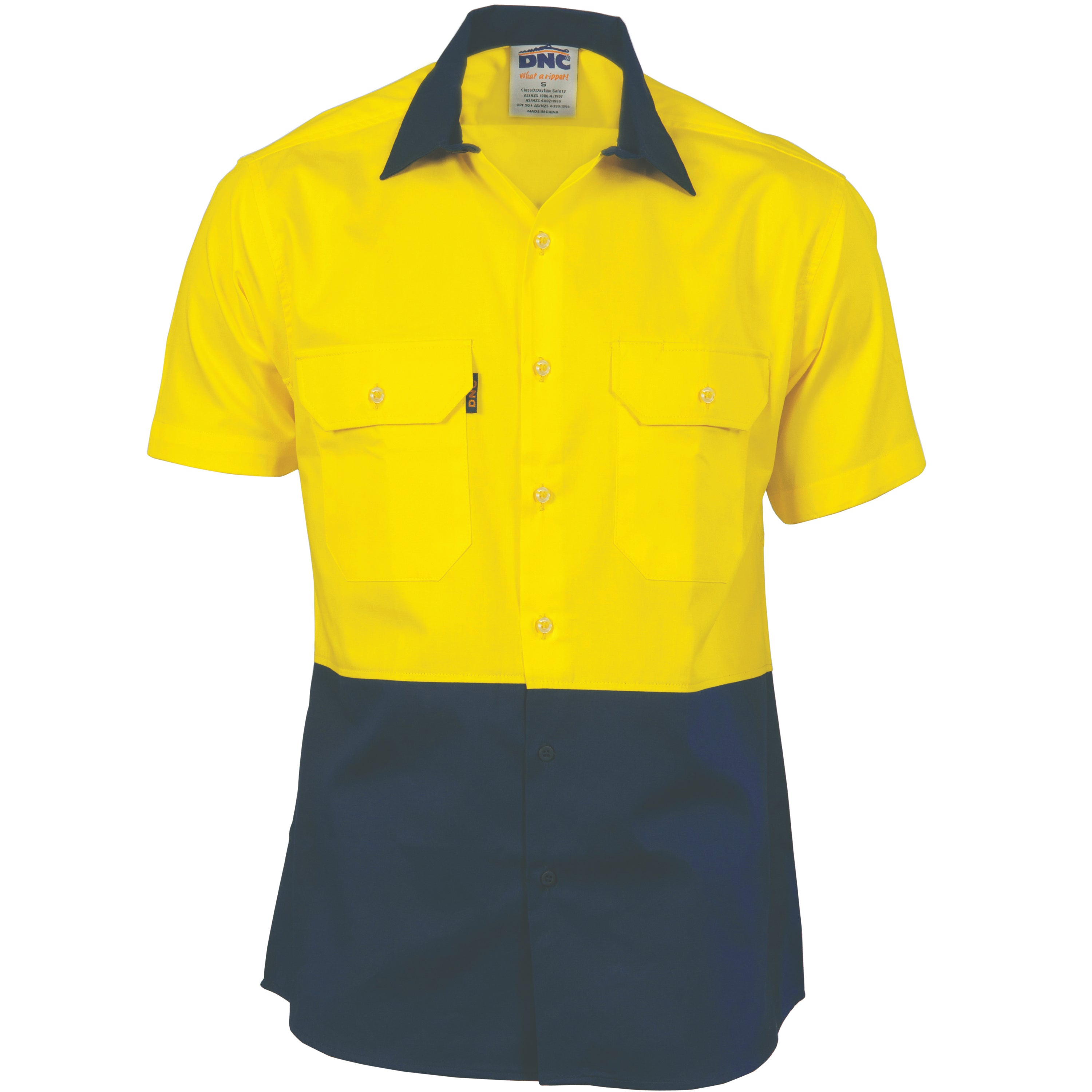 HiVis Two Tone Cotton Drill Vented Shirt - Short Sleeve 3980