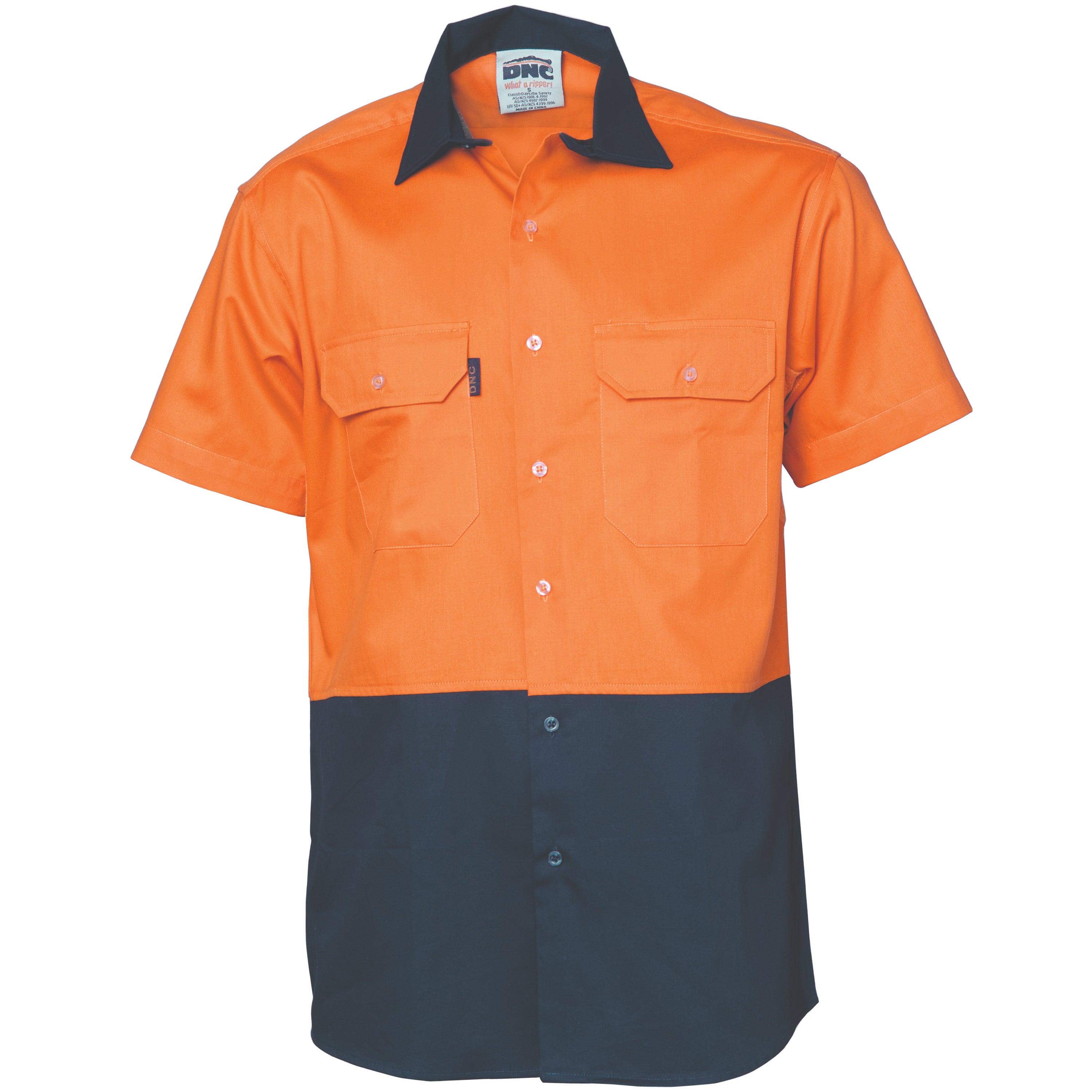 HiVis Two Tone Cotton Drill Vented Shirt - Short Sleeve 3980