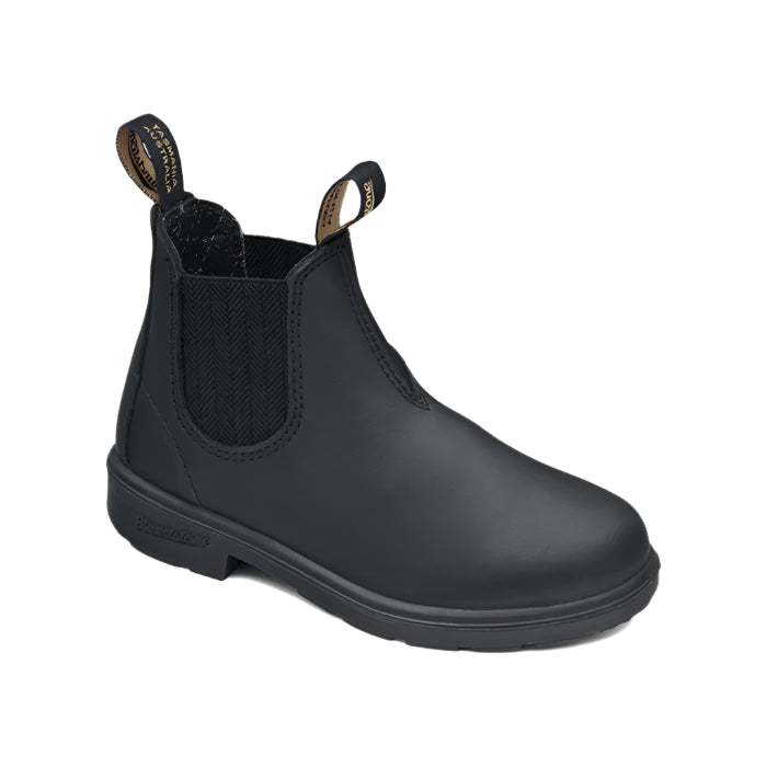 Black Chelsea boot on a white background