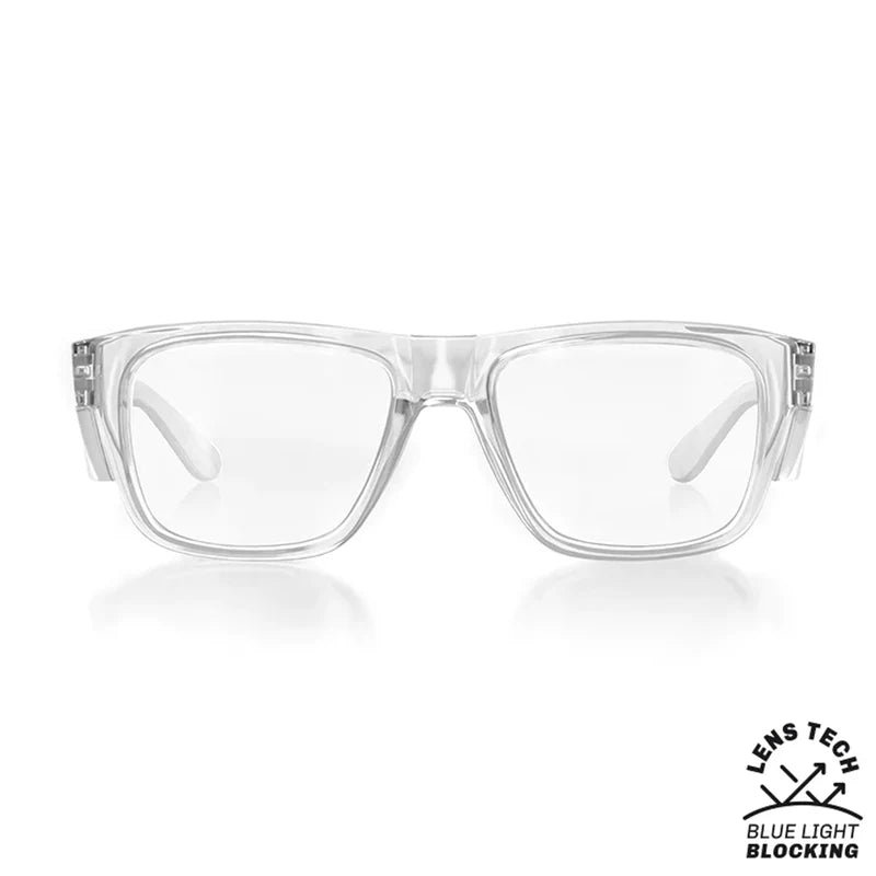 Safe Style FCB100 Fusions Clear Frame Blue Light Blocking Safety Glasses