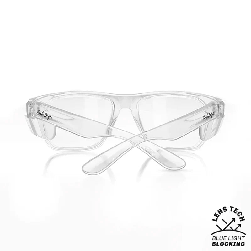 Safe Style FCB100 Fusions Clear Frame Blue Light Blocking Safety Glasses