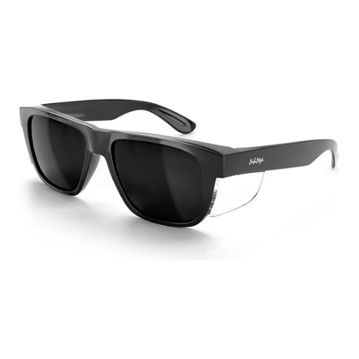Safe Style FBPXL100 Fusions Black Frame Polarised Safety Glasses with larger frame and UV400 protection.