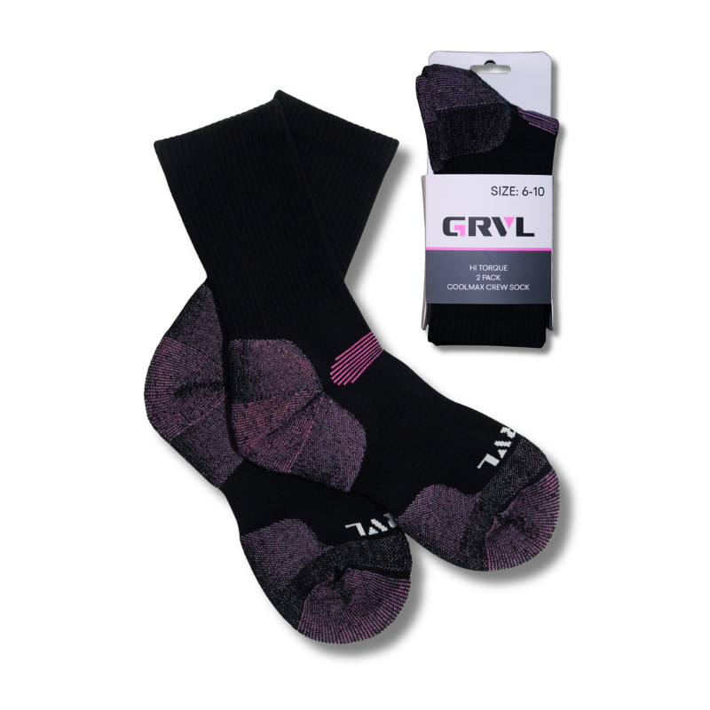 GRVL Socks - Womens Hi Torque Coolmax 2 Pack