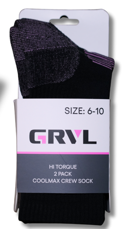 GRVL Socks - Womens Hi Torque Coolmax 2 Pack