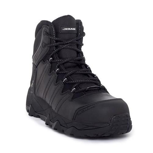Mack Octane Zip Boot Safety Composite, lightweight work boot with composite toe, zip closure, black.