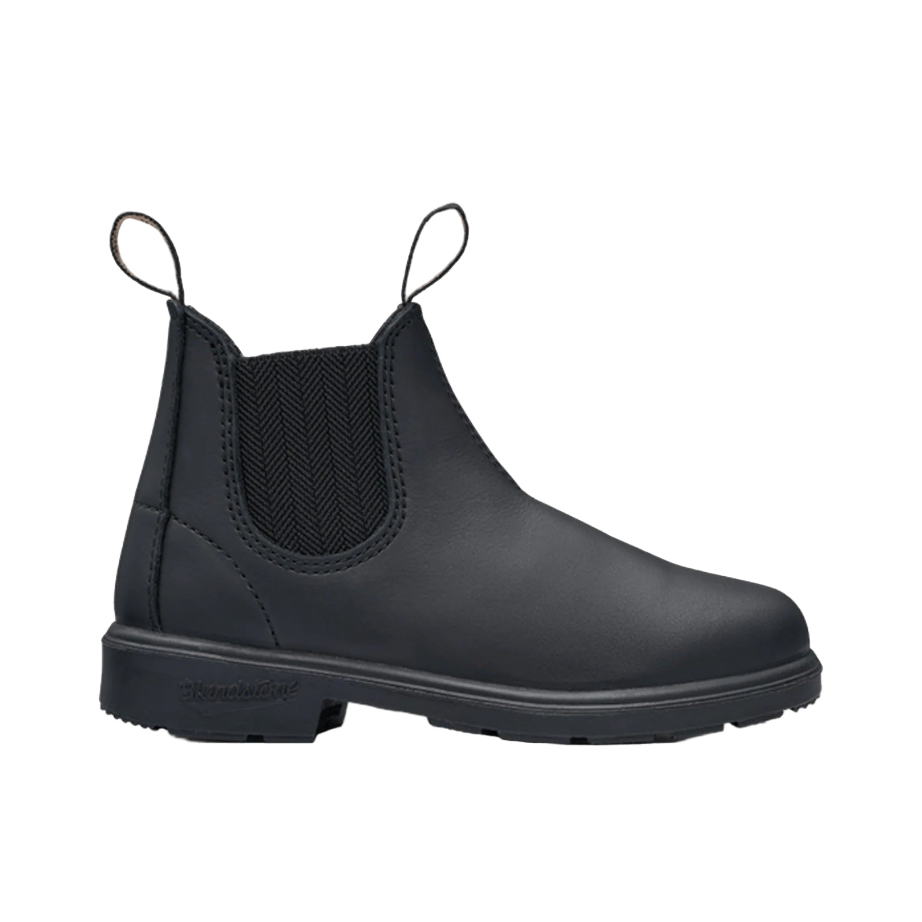 Black Chelsea boot on a white background