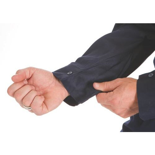 Closed Front Cotton Drill Shirt - Long Sleeve 3204