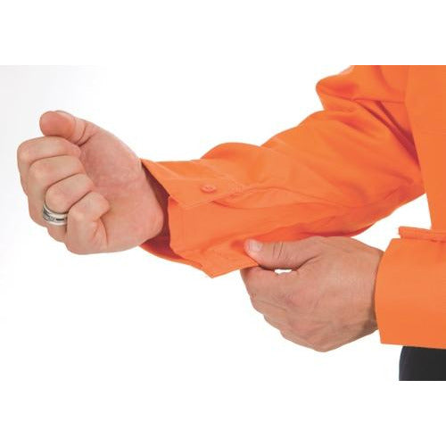 Closed Front Cotton Drill Shirt - Long Sleeve 3204