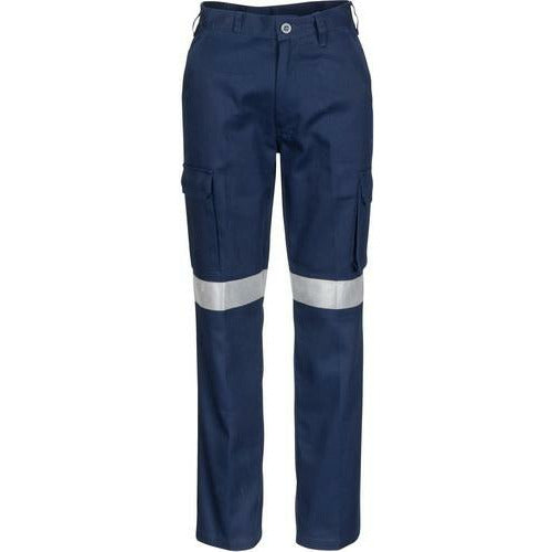 Ladies Cotton Drill Cargo Pants with 3M Reflective Tape 3323DNCLadies Cotton Drill Cargo Pants