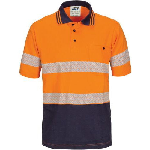 Hi Vis Segmented Tape Cotton Jersey Polo - Short Sleeve 3515DNCVis Segmented Tape Cotton Jersey Polo - Short Sleeve 3515