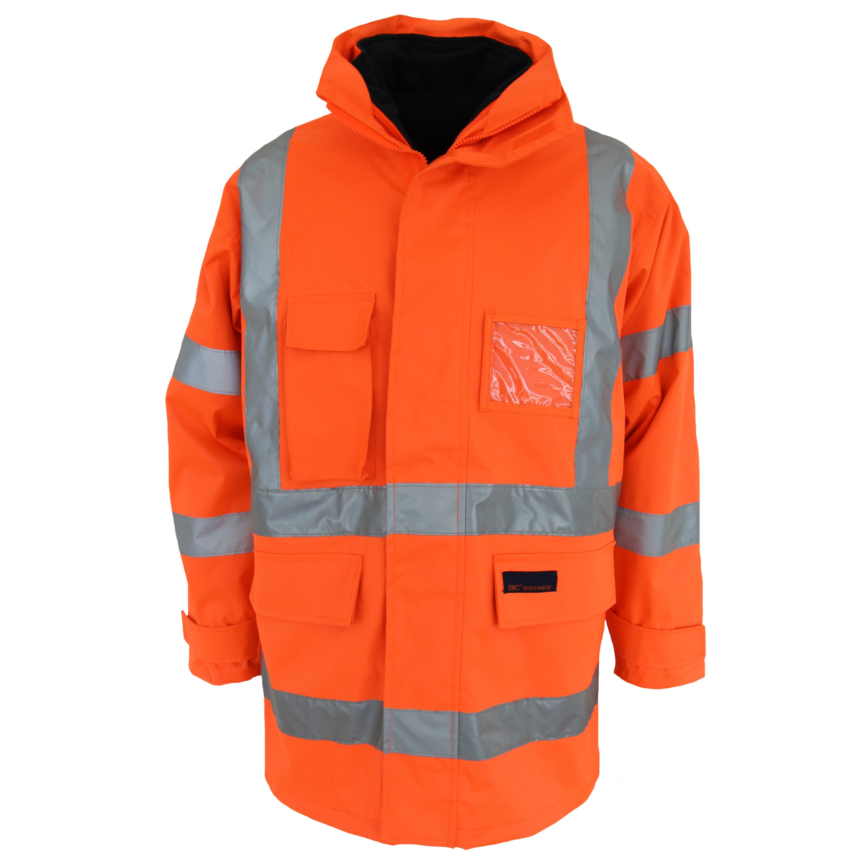 HiVis Breathable Rain Jacket "6 in 1" Biomotion tape with Vest 3572DNCHiVis Breathable Rain Jacket "6