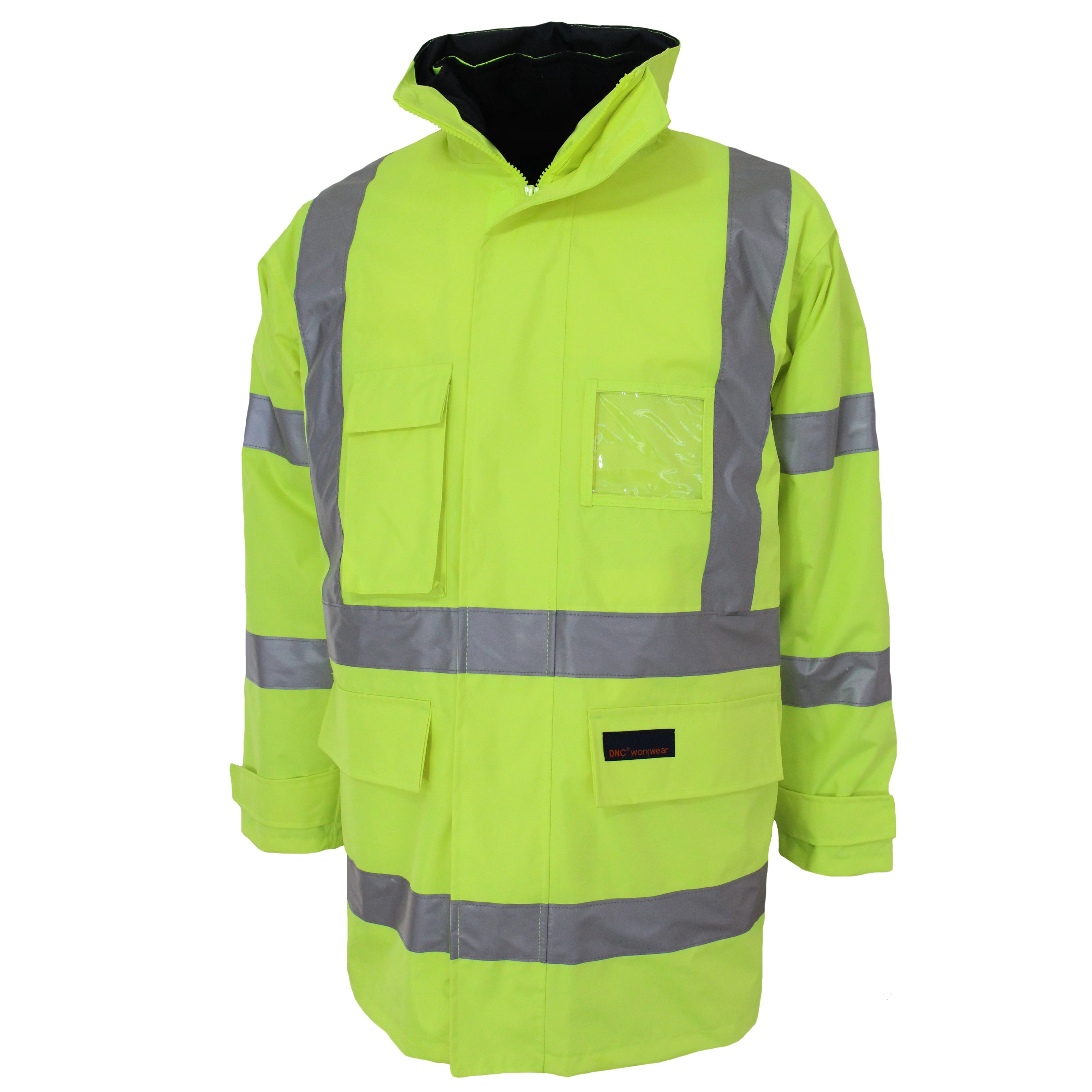 HiVis Breathable Rain Jacket "6 in 1" Biomotion tape with Vest 3572DNCHiVis Breathable Rain Jacket "6