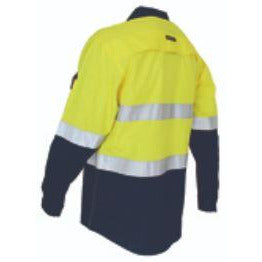 Two-Tone RipStop Cotton Shirt with Reflective CSR Tape. Long Sleeve - DNC-Tone RipStop Cotton Shirt