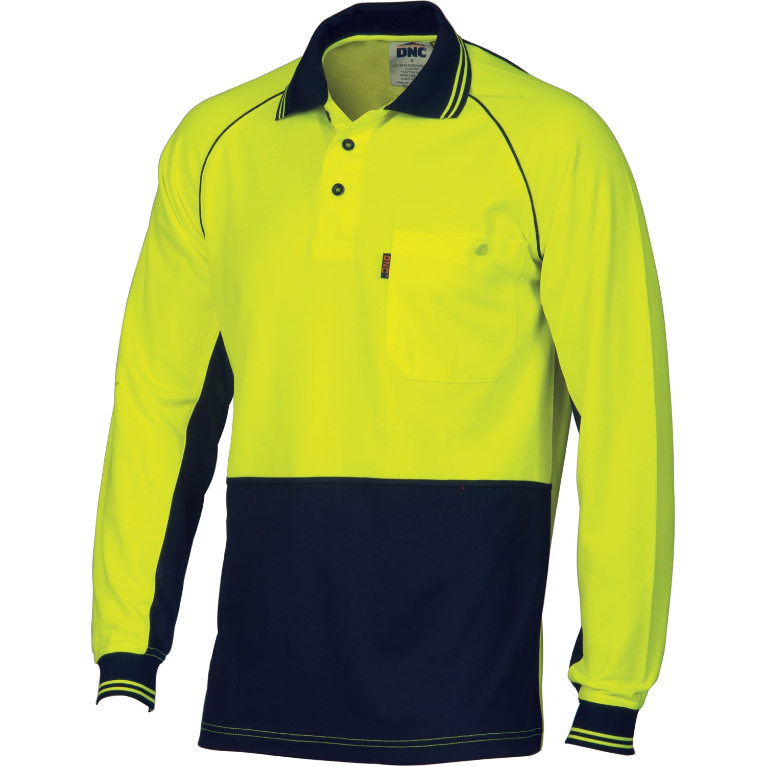 HiVis Cotton Backed Cool-Breeze Contrast Polo - Long Sleeve 3720DNCHiVis Cotton Backed Cool-Breeze Contrast Polo - Long Sleeve 3720
