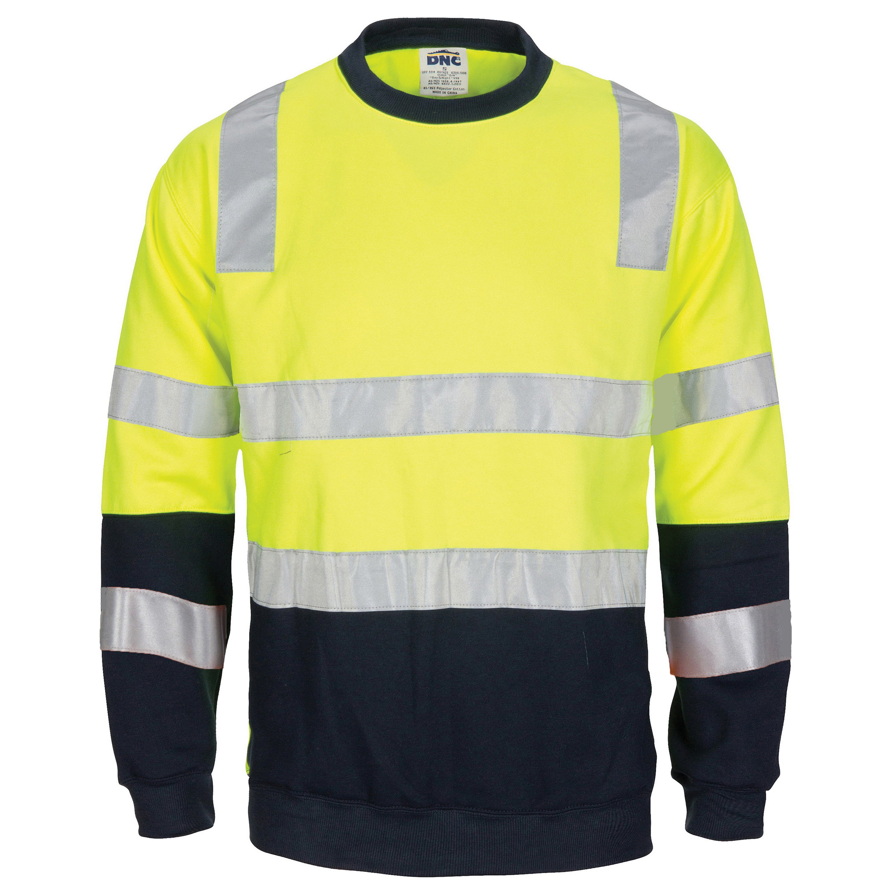 HIVIS 2 tone, crew-neck fleecy sweat shirt with shoulders, double hoopDNCHIVIS 2 tone, crew-neck fleecy sweat shirt