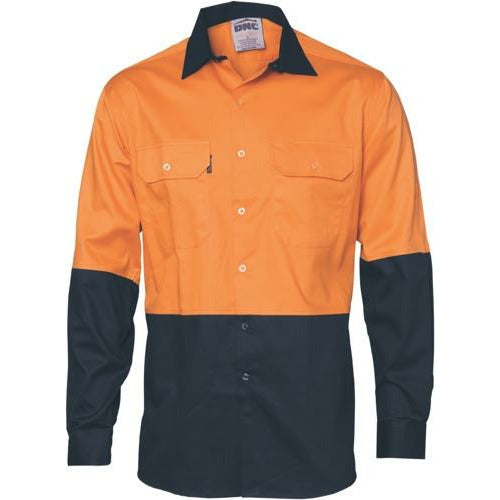 HiVis Cool-Breeze Vertical Vented Cotton Shirt - Long sleeve 3732DNCHiVis Cool-Breeze Vertical Vented Cotton Shirt - Long sleeve 3732