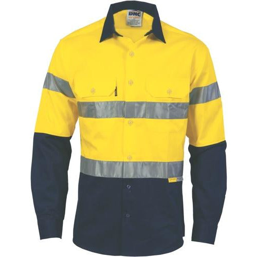 HiVis two tone drill shirt with 3M 8906 Reflective Tape 3736DNC3M 8906 Reflective Tape 3736