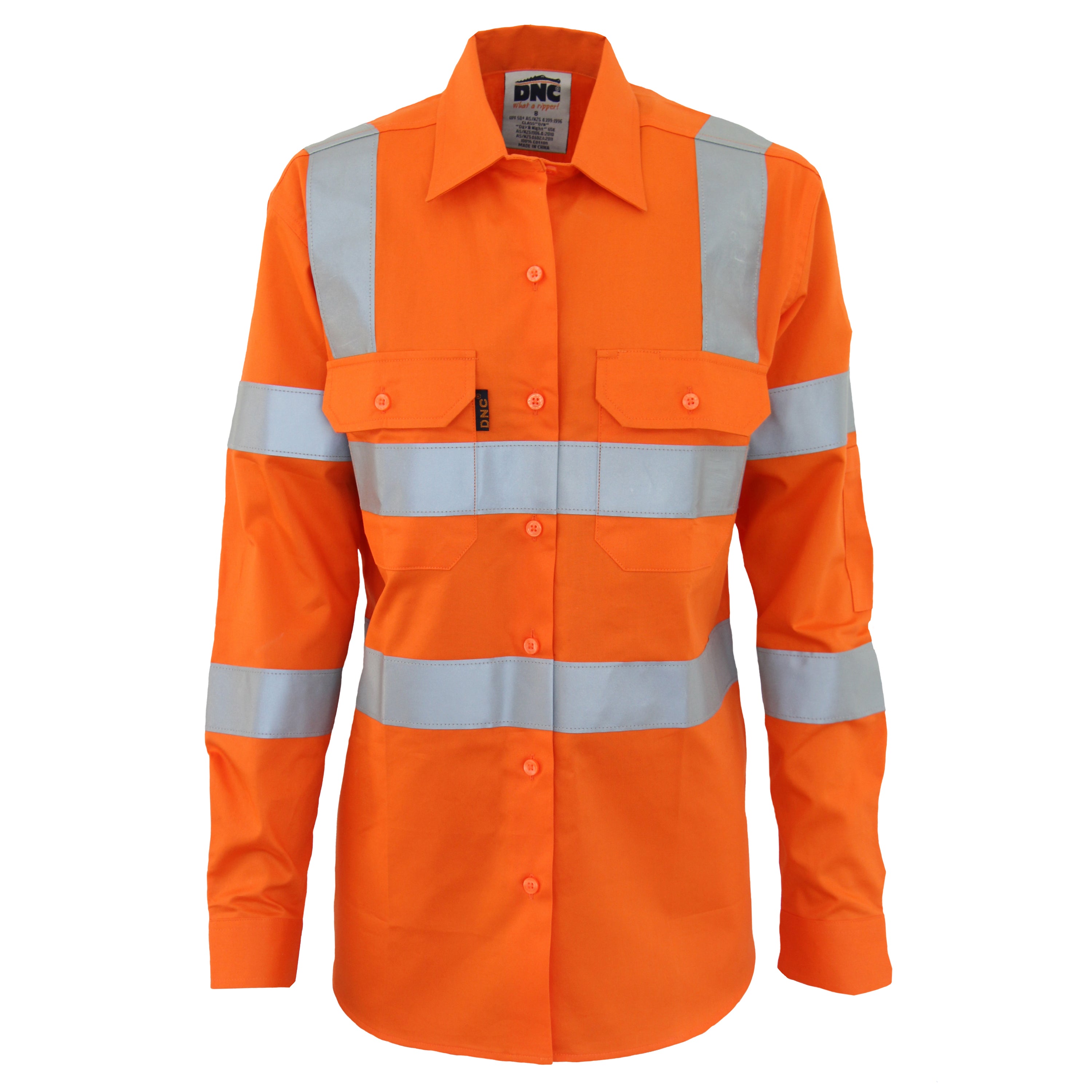 Ladies Cotton Lightweight Shirt Day/Night with CSR Reflective Tape - LDNCLadies Cotton Lightweight Shirt Day/Night
