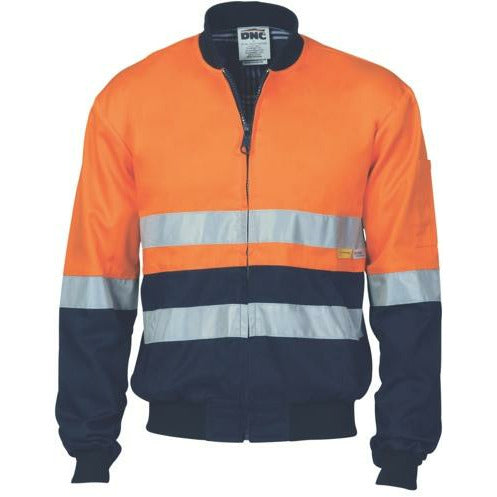 HiVis Two Tone D/N Cotton Bomber Jacket with CSR R/tape 3758DNCCotton Bomber Jacket