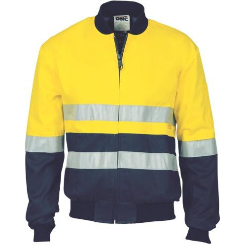HiVis Two Tone D/N Cotton Bomber Jacket with CSR R/tape 3758DNCCotton Bomber Jacket