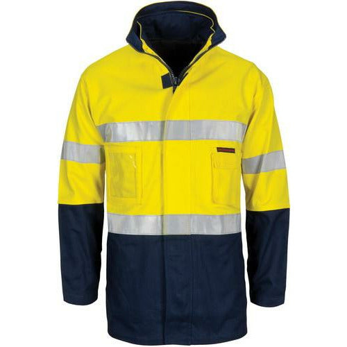 HiVis "4 IN 1" Cotton Drill Jacket with Generic R/Tape 3764DNC1" Cotton Drill Jacket