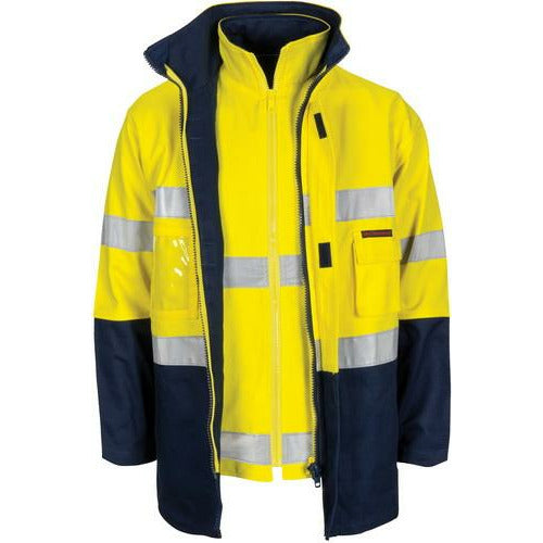 HiVis "4 IN 1" Cotton Drill Jacket with Generic R/Tape 3764DNC1" Cotton Drill Jacket