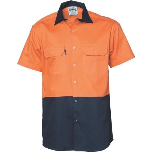 HiVis Two Tone Cotton Drill Shirt - Short Sleeve 3831DNCTone Cotton Drill Shirt - Short Sleeve 3831