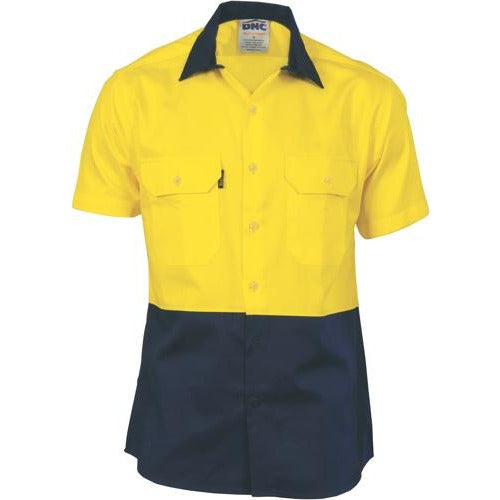 HiVis Two Tone Cotton Drill Shirt - Short Sleeve 3831DNCTone Cotton Drill Shirt - Short Sleeve 3831