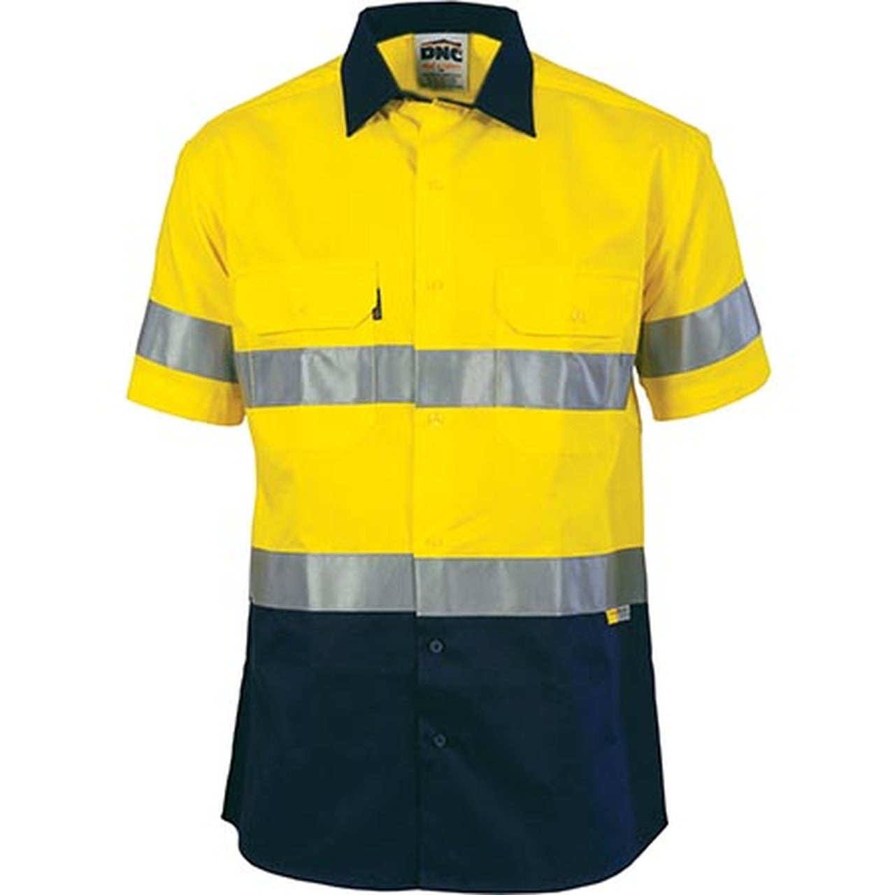 HiVis Cool-Breeze Cotton Shirt with 3M 8906 R/Tape Short Sleeve - 3887DNCHiVis Cool-Breeze Cotton Shirt
