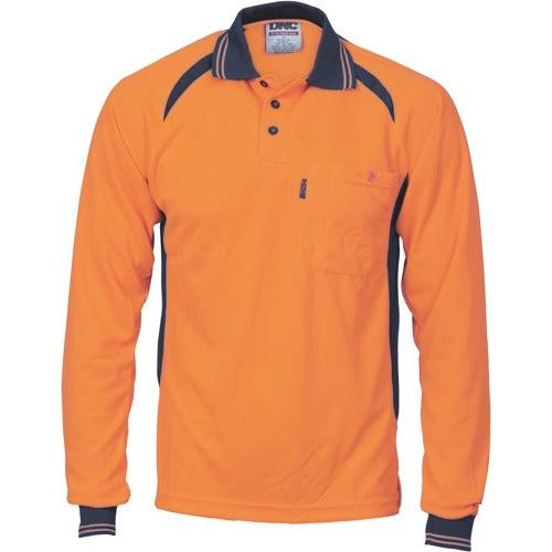 Cool-Breeze Contrast Mesh Polo - Long Sleeve - 3902DNCCool-Breeze Contrast Mesh Polo - Long Sleeve - 3902