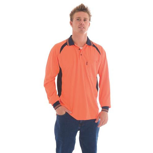Cool-Breeze Contrast Mesh Polo - Long Sleeve - 3902DNCCool-Breeze Contrast Mesh Polo - Long Sleeve - 3902