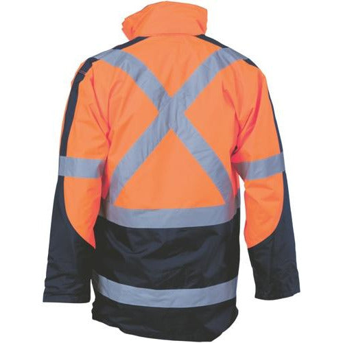 HiVis 2 Tone Cross Back D/N “2 in 1” Contrast Rain Jacket 3993DNC1” Contrast Rain Jacket 3993