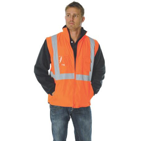 HiVis Cross Back Day/Night “4 in 1” Zip Off Sleeve Reversible Vest 399DNCHiVis Cross Back Day/Night “4