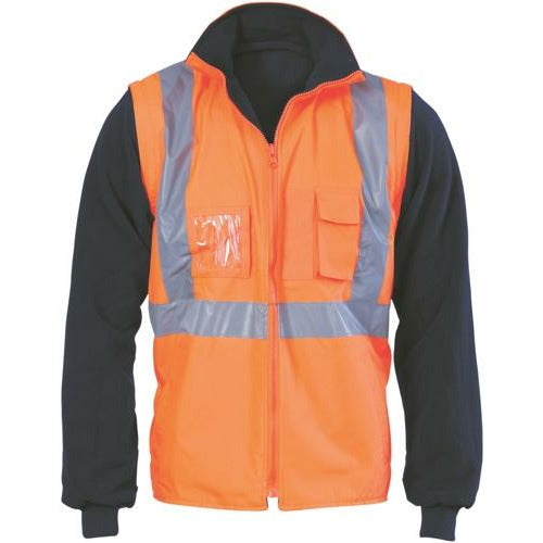 HiVis Breathable Rain Jacket "6 in 1" Biomotion tape with Vest 3572DNCHiVis Breathable Rain Jacket "6