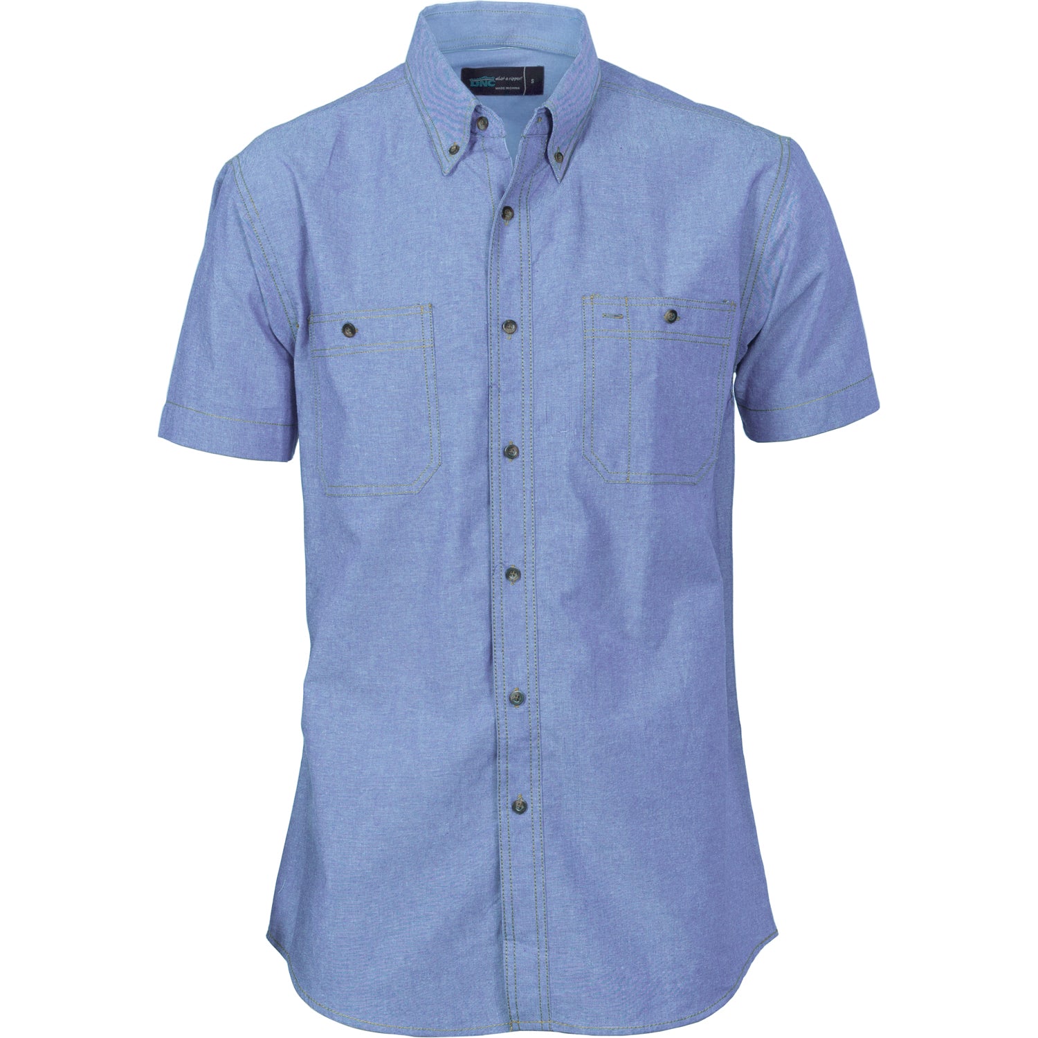 Cotton Chambray Shirt , Twin Pocket - Short Sleeve 4101DNCCotton Chambray Shirt , Twin Pocket - Short Sleeve 4101